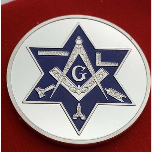 European Freemason Sky Eye Silver Plated Commemorative Coin Gift Lucky Challenge Coin