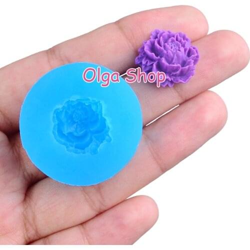 HYL358 14.6mm Flower Silicone Mold Fondant Cake Decoration Candy Resin Clay Earrings Necklace Craft Soap Candle FOOD SAFE