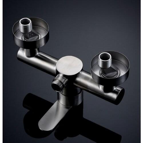 JFBL Hot Bathroom Bathtub Hot and Cold Shower Faucet Valve Mixer Wall-Mounted Stainless Steel Washbasin Faucet
