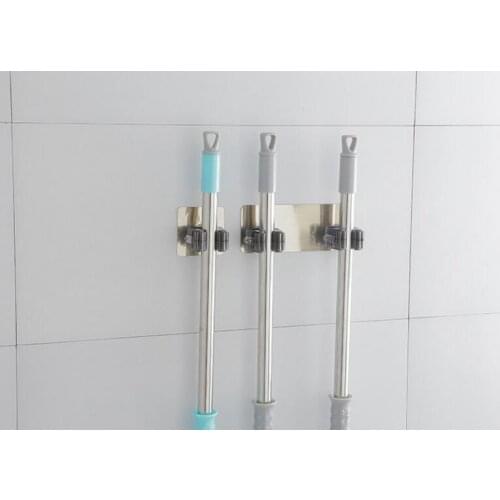 Adhesive Multi-Purpose Hooks Wall Mounted Mop Organizer Holder Rack Brush Broom Hanger Hook Kitchen bathroom Strong Hooks