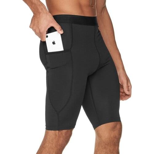 Compression Shorts Men Gym Fitness Bodybuilding Training Shorts Quick Dry Running Sport Shorts Tights Black Leggings Summer Man