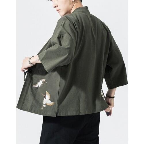 Mens Jacket Coat Summer Kimono Cardigan Coat Japan Vintage Windbreaker With Belt Male Jackets Clothes