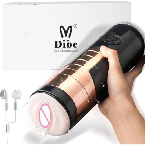Large Fully Automatic Male Masturbator Powerful Rotation Telescopic Voice Interaction Sex Machine Real Vagina Sex Toys for Men