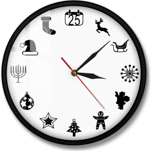 Merry Christmas Wall Clock12 hours 12 Christmas Vector Iconic Clock Christmas Housewarming Family Gift