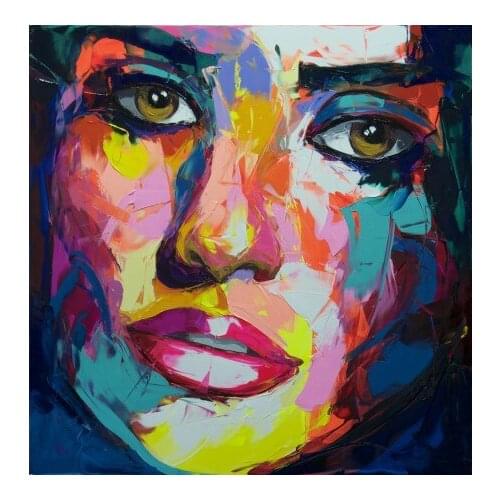 Knife Oil Hand Painted Francoise Nielly Face Oil Painting Wall Art Wall Pictures For Living Room Home Decor Caudros Decoration