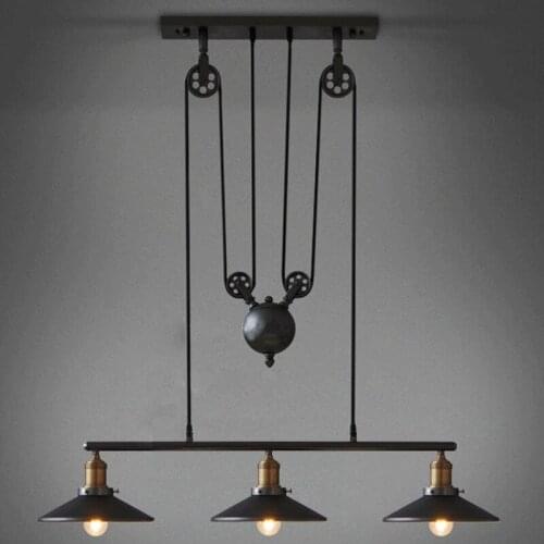 Vintage Pendant Lights Fixtures Loft Style Hanglamp Pulley Retro Lamp Black Metal Industrial Lighting Bedroom Dining Room Bar