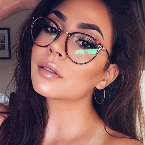 Vintage retro blue light glasses frame women fashion alloy fashion round transparent glasses computer eyeglasses for women