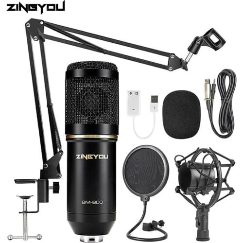 ZINGYOU BM 800 Studio Microphone Multifunctional Wired Cardioid Mic For Sound Recording Professional Condenser bm800 Microphone
