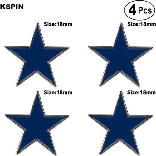 Blue Star Lapel Pin Badge Lapel Pin Flag badge Brooch Pins Badges 4pcs