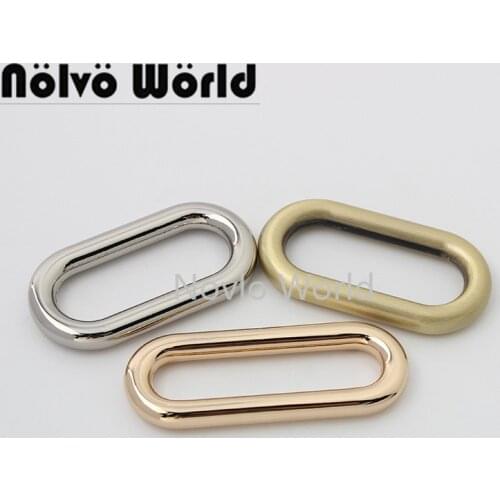 10-50pcs 3 colors 5.0mm 6.0mm line 37mm 45mm inner oval rings for chain bag round edge o ring connector buckle purse hardware
