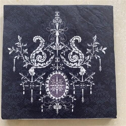 20 vintage napkins paper tissue decoupage black white flower towel birthday wedding party home hotel decor Guardanapo serviettes