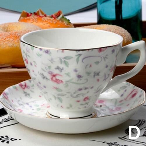 200 ML Europe Style Ceramic Bone China Coffee Set Cup and Saucer Spoon Kit Hand Painted Cuckoo Pattern CoffeeTea Mug