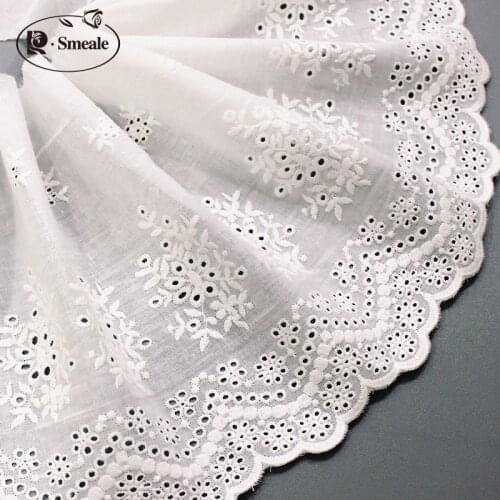 2020 New Cotton Embroidery Lace Trim Fabric Hollow Large Flowers Pastoral Forest Lace Decorative Lace Skirt Accessories RS2752