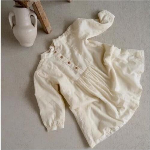 2021 autumn girls Cotton hemp long sleeve Princess A-line dress kids dress kids dresses for girls kids clothes