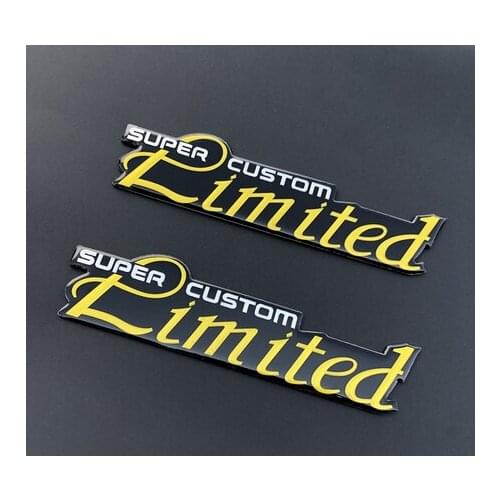 2X Aluminum Limited Super Custom Auto Fender Emblem Trunk Sport Badge Decal Sticker Car Accessories