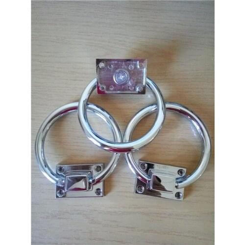 3pc fashion modern wobbly rings furniture drop handles shiny silver room wooden door, wooden chair, sofas pull chrome be install