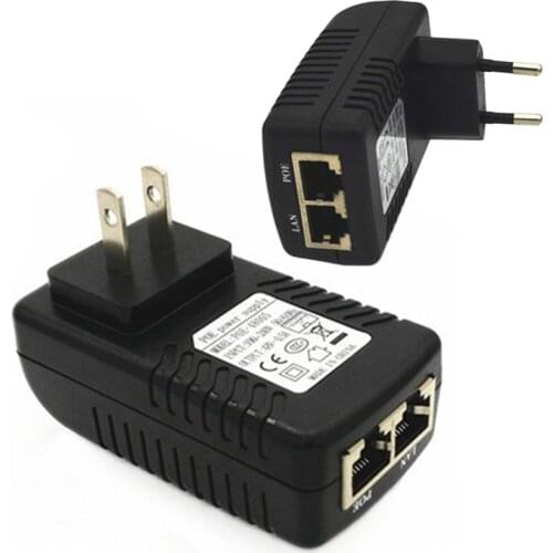 48V 0.5A 24W POE Injector Power Adapter UEB Ethernet Power Supply Adapter For Camera CCTV Security Surveillance US EU Plug