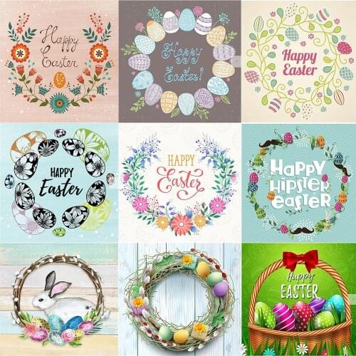 5d diy diamond painting Easter wreath Diamond mosaic embroidery art Full round Cross stitch kits happy Easter pattern
