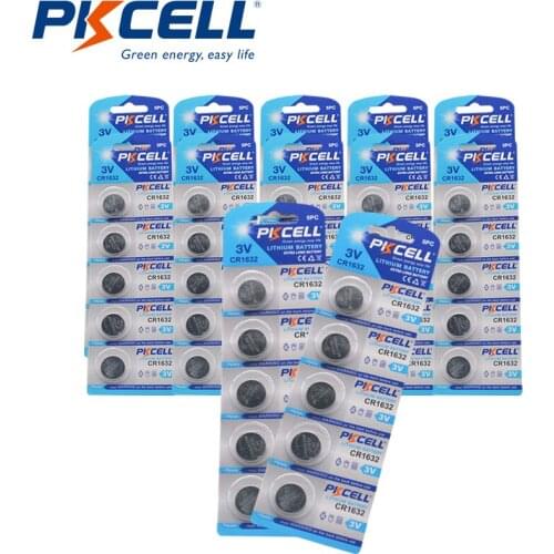 60 x 12PACK PKCELL CR1632 1632 DL1632 3V Lithium Batteries Button Coin Battery
