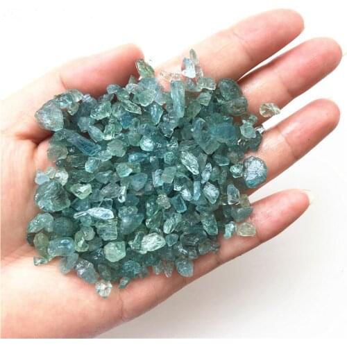 AAA++50g Blue Apatite Natural Quartz Crystal Rough Polish Gravel Specimen Tibetan Natural Stones and Minerals