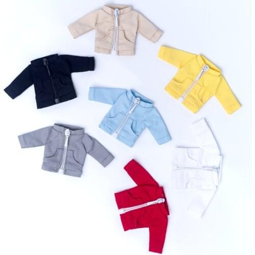 Ob11 accessories Ymy DDF GSC plain Molly baby coat PICCODO zipper coat pocket windbreaker doll clothes