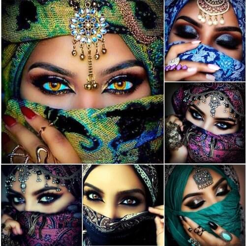 5D DIY Diamond Painting Masked Beauty Eyes Cross Stitch Kits Home Decor Diamond Mosaic Pattern Full Square Diamond Embroidery