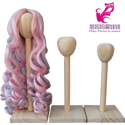 New arrival Wood Stand 1/3 1/4 1/6 BJD Doll Wigs Doll Hair Display Wood Stand Rack