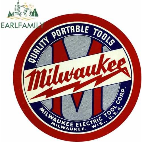 EARLFAMILY 13cm x 13cm For Milwaukee Electric Waterproof Car Stickers Sunscreen Decal Creative Vinyl Material Windshield