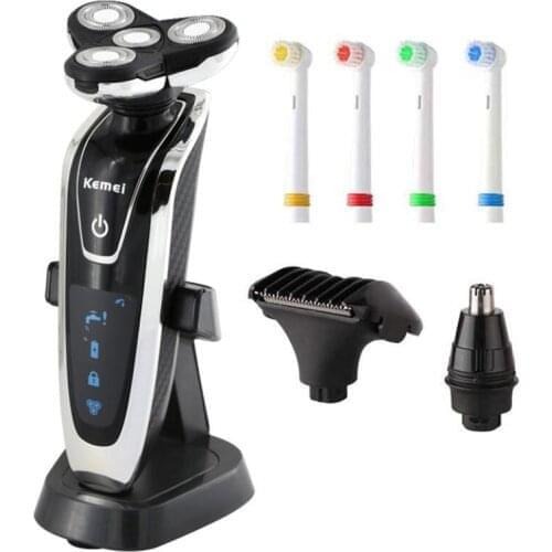 Electric Razor For Man Face Beard Shaving Machine Men Moustache Trimmer Grooming Kit 3D Shaver Hair Clipper Floating Rotay Blade