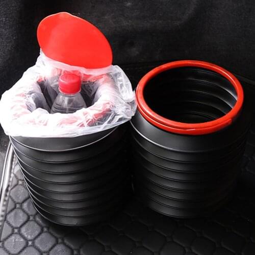 Car Interior Rubbish Container Storage Busket For Waste Organizer Holder Waterproof Garbage Bin Folding Auto Accessories