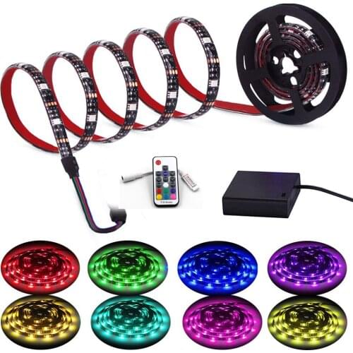 USB/Battery Operated SMD 5050 RGB Multi Color 17key RF Remote Control Waterproof Dimmable LED Strip Tape string Light 5V