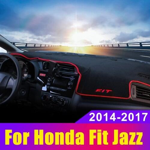 Car Dashboard Cover Mats Avoid Light Pad Instrument Platform Carpets For Honda Jazz Fit 3rd 2014 2015 2016 2017 2018 Accessories