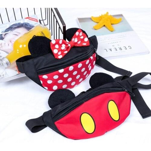 Disney New Childrens Cartoon Waist Bag Mickey Chest Bag Men and Women Baby Shoulder Bag Minnie Messenger Bag Baby Backpack Gift