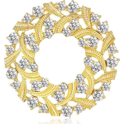 The new fashion contracted alloy diamond ring brooch personality clothing accessories manufacturers supply from stock