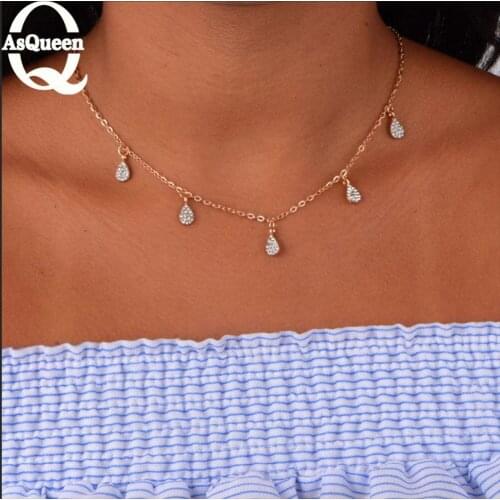 New Fashion Trendy Jewelry Full Rhinestone Star Chain Link Layer Necklace Gift For Women Girl