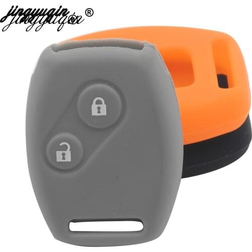 Jingyuqin New Colorful Silicone Skin Car Key Case Cover FOB For Honda CIVIC Pilot Accord CR-V Car Styling remote key shell