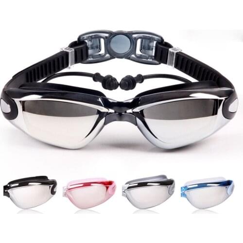 New Adjustable Adult Myopia Swimming Goggles Elasticity HD Waterproof Anti-Fog Anti-UV Wide View Swimming Glasses With Earplugs