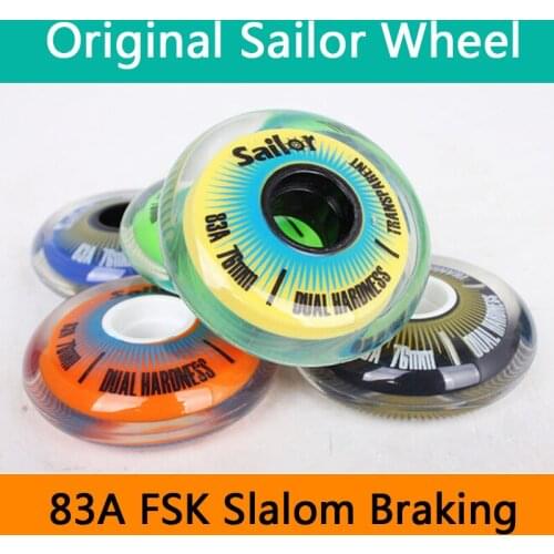 [72mm 76mm 80mm] original Sailor inline skates transparent wheel 83A FSK slalom braking punny roller skates wheels for SEBA RB