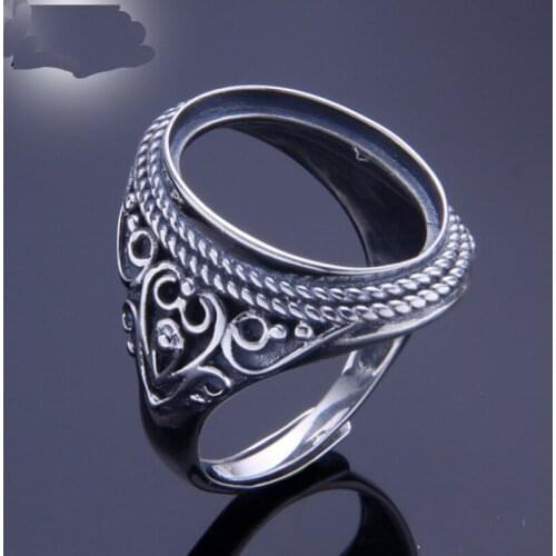 14*19mm 925 STERLING SILVER women Semi Mount Bases Blanks base blank Pad VINTAGE ring rings Setting set jewelry diy A4930