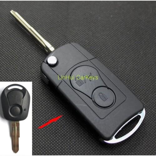 PINECONE for SSANG YONG KYRON ACTYON REXTON 2 Buttons Uncut Brass Blade Modified Remote Blank ABS Key Shell 1 PC
