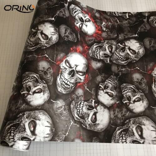 PVC Graffiti Adhesive Skull Sticker Decal Camouflage Sticker Bomb Vinyl Film Foil Car Motorcycle Roof Hood Film Wrap