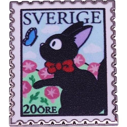 SVERIGE Rabbit Stamp Brooch Remeber those sweden Dancing Rabbits