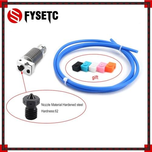 Upgrade HeatSink Extruder Radiator + E3D Hotend Block + Hardened Steel V6 Nozzle + 1M PTFE Tube Teflonto For PT100 Prusa I3 MK3