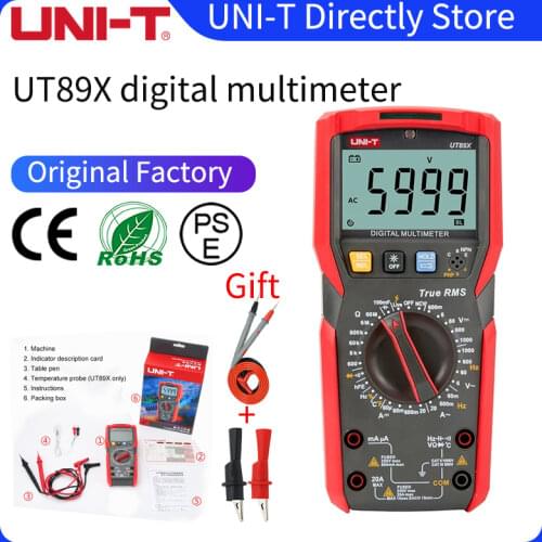 UNI-T UT89X UT89XD Professional Digital Multimeter True RMS NCV 20A Current AC DC Voltmeter Capacitance Resistance Tester