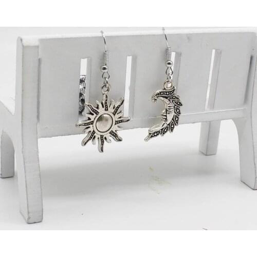 Vintage Antique Earrings, Moon Sun Earrings, Ladies Fashion Personality Gift Jewelry Earrings