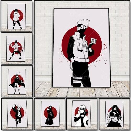 Japanese Anime Naruto Picture Print Uchiha Sasuke Kakashi Canvas Painting Art Poster Decoration Modern Bedroom home Decor Prints