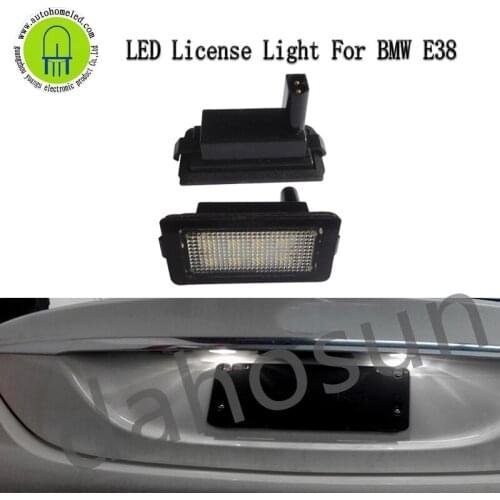 2Pcs Error Free White LED License Number Plate Tail Light Assembly for BMW E38 7 series 740i 740Li 750i 750Li 1995-2001