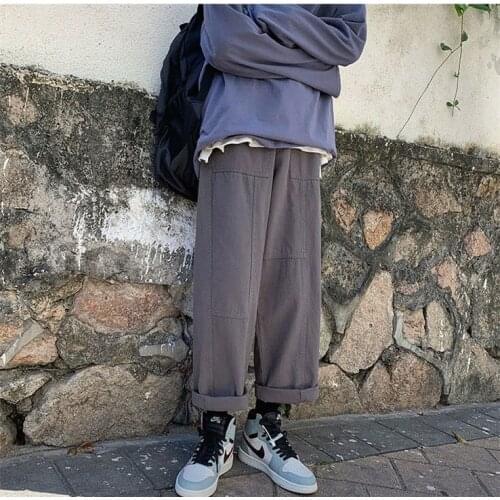 WomanKorean Fashions Harem Pants Wide Leg Joggers 2021 womans Black Loose Japan Sweatpants Style Straight Pants Trousers