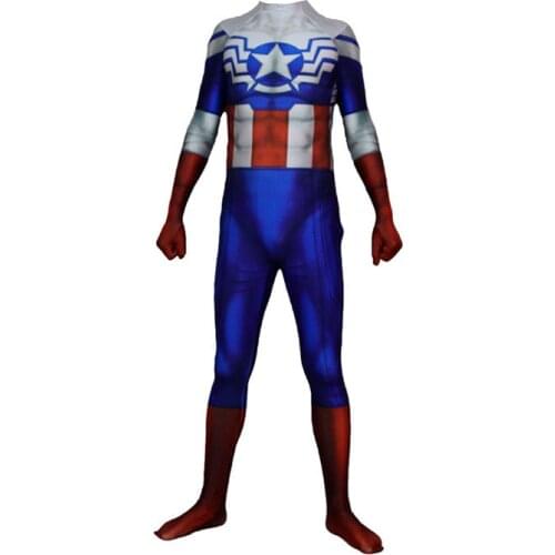 Captain Cosplay Costume Zentai Bodysuit Suit Jumpsuits Adults Kids