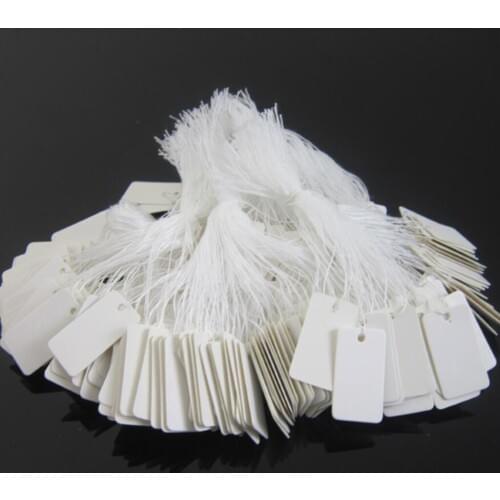 100x White Price Tags Marking Paper Tags Writable Display Label - String Jewelry Clothing Tags (1.02x0.59 inch)